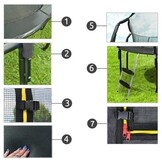 Trampoline - 305 cm - met net en ladder - tot 150 kg - zwart
