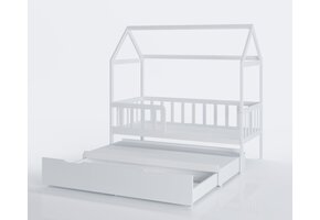 Wit Bedhuis Peuterbed 160x80cm - Lade & Logeerbed - 35% Korting
