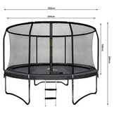 Trampoline 244 cm met Net en Ladder - Zwart - 35% Korting