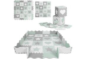 Babyspeelmat Puzzelmat Foam - 150x150cm Grijs-Mint - 33% Korting!