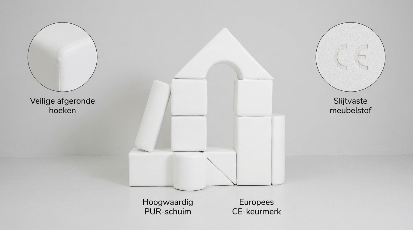 Grote Schuim Bouwblokken - 11 Stuks - Gekleurd & Wit - 35% Korting