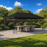 Gazebo Luifel Zwart Polyester 6x3m - 34% Korting!