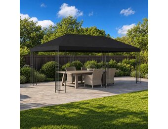 Gazebo Luifel Zwart Polyester 6x3m - 34% Korting!