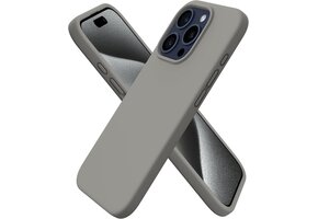 Hoesje iPhone 15 Pro 6.1" Vloeibaar Siliconen, Krasbestendig - Grijs (73% Korting)