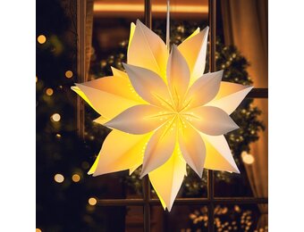 Papieren Kerstster Hangend Wit 45 cm - 75% Korting!