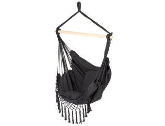 Braziliaanse Hangstoel Zwart met Kussens - Katoen/Polyester - 33% Korting