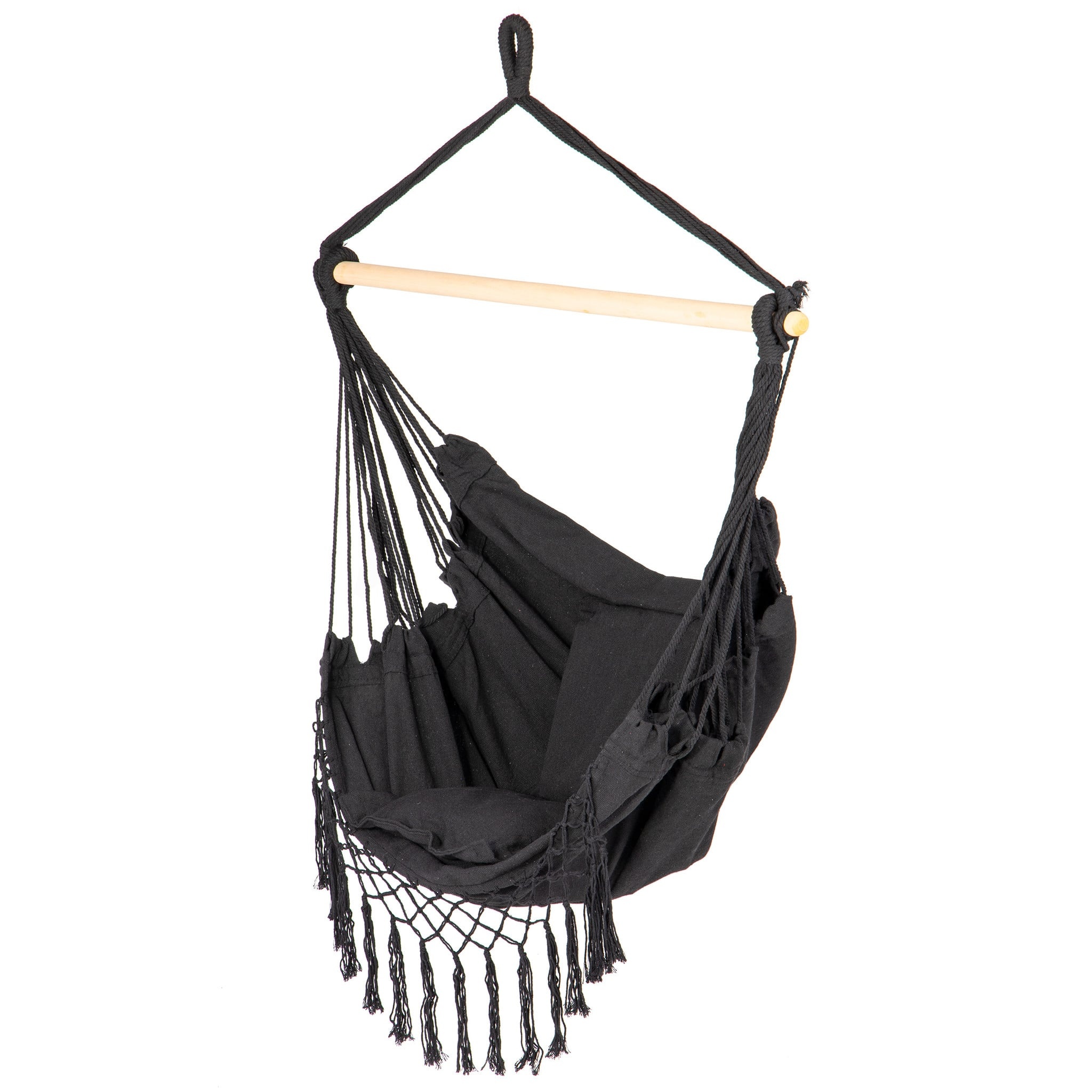 Braziliaanse Hangstoel Zwart met Kussens - Katoen/Polyester - 33% Korting