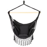 Braziliaanse Hangstoel Zwart met Kussens - Katoen/Polyester - 33% Korting