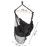 Braziliaanse Hangstoel Zwart met Kussens - Katoen/Polyester - 33% Korting