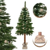 Kunstkerstboom 180cm met Houten Stam & Dennenappels (34% Korting)