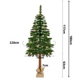 Kunstkerstboom 180cm met Houten Stam & Dennenappels (34% Korting)