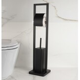 2-in-1 WC Rolhouder & Borstelhouder - Zwart Staal - 33% Korting