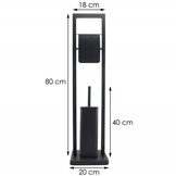 2-in-1 WC Rolhouder & Borstelhouder - Zwart Staal - 33% Korting