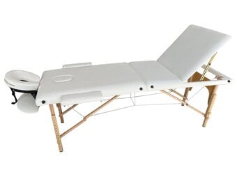 Opvouwbare Massagetafel 3 Secties Wit Hout | 34% Korting