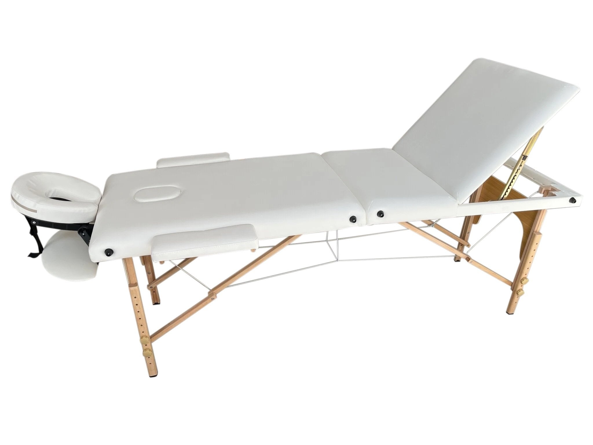 Opvouwbare Massagetafel 3 Secties Wit Hout | 34% Korting