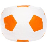 Voetbal Zitzak Leerlook Ø 90cm - Oranje/Wit (34% Korting)