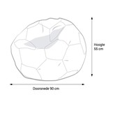 Voetbal Zitzak Leerlook Ø 90cm - Oranje/Wit (34% Korting)