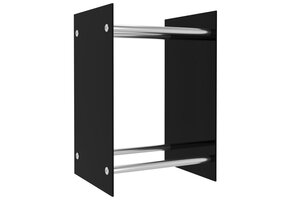 Haardhoutrek Glas & Staal Zwart 40x35x60 cm - 79% Korting!