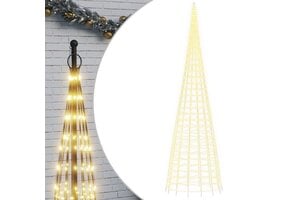 vidaXL LED-kerstboom aan vlaggenmast 3000 LEDs warm wit 800 cm