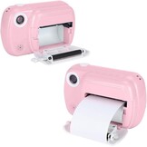 i-Paint P9 Instant Camera voor kinderen, printen B/N op thermisch papier, 1080P digitale camera FHD, LCD 3,5 inch, Micro SD 32 GB, kleur roze