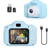 Dreamhigh® Digitalkamera Kinder für 3-10 Jahre, Spielzeug Kamera mit 2 Zoll HD-Bildschirm 1080P 32 GB TF-Karte, Geschenk für Mädchen und Jungen, USB Wiederaufladbare (Blau)