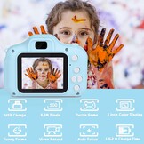 Dreamhigh® Digitalkamera Kinder für 3-10 Jahre, Spielzeug Kamera mit 2 Zoll HD-Bildschirm 1080P 32 GB TF-Karte, Geschenk für Mädchen und Jungen, USB Wiederaufladbare (Blau)
