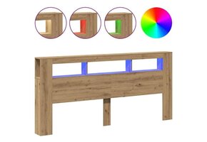 Hoofdeinde met LED - Artisanaal Eikenkleur - 47% Korting
