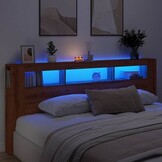vidaXL Hoofdeinde met LED 220x18,5x103,5 cm hout artisanaal eikenkleur