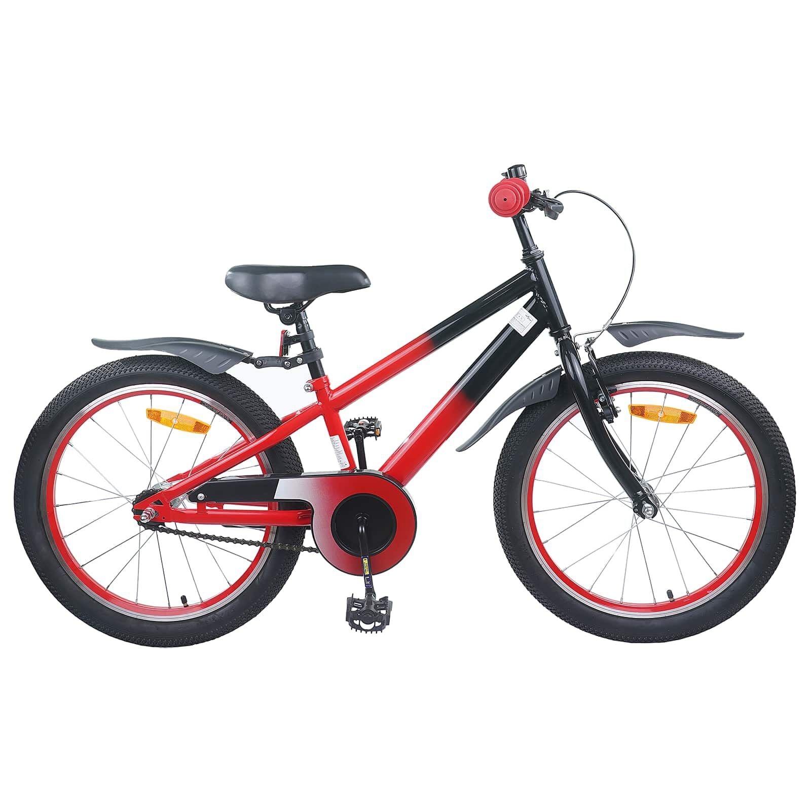 vidaXL Kinderfiets 18 Inch voor 5-7 jaar Rood Zwart