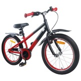 vidaXL Kinderfiets 18 Inch voor 5-7 jaar Rood Zwart