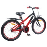 vidaXL Kinderfiets 18 Inch voor 5-7 jaar Rood Zwart