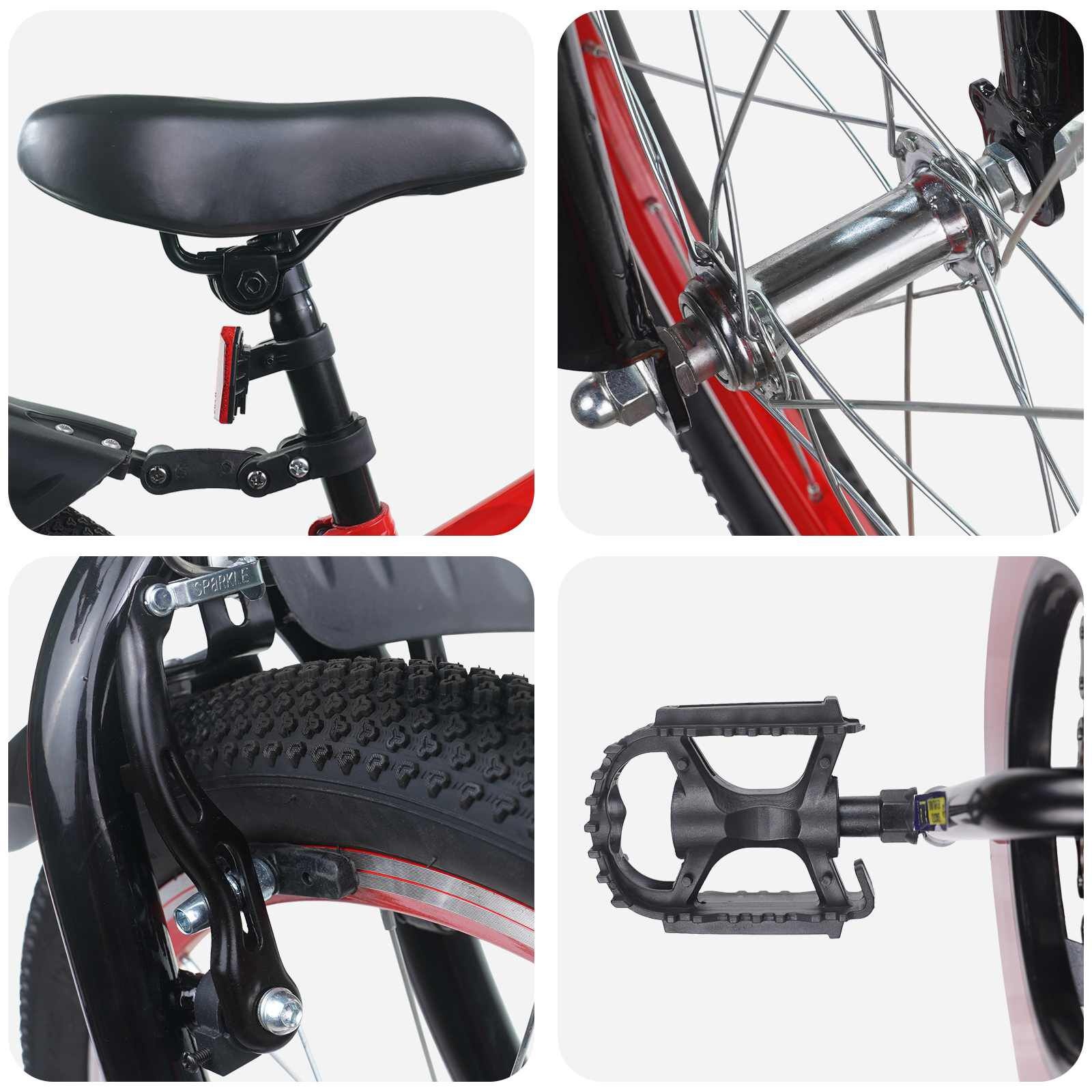 vidaXL Kinderfiets 18 Inch voor 5-7 jaar Rood Zwart