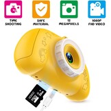 Çocuk Dijital Kamera, USB Şarj Edilebilir Selfie Video Kamera 2,4 inç Ekranlı, 12 MP 1080P HD 32GB TF Kartı, 3-10 Yaş Kız Çocuk Oyuncakları için Hediye
