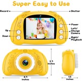 Çocuk Dijital Kamera, USB Şarj Edilebilir Selfie Video Kamera 2,4 inç Ekranlı, 12 MP 1080P HD 32GB TF Kartı, 3-10 Yaş Kız Çocuk Oyuncakları için Hediye