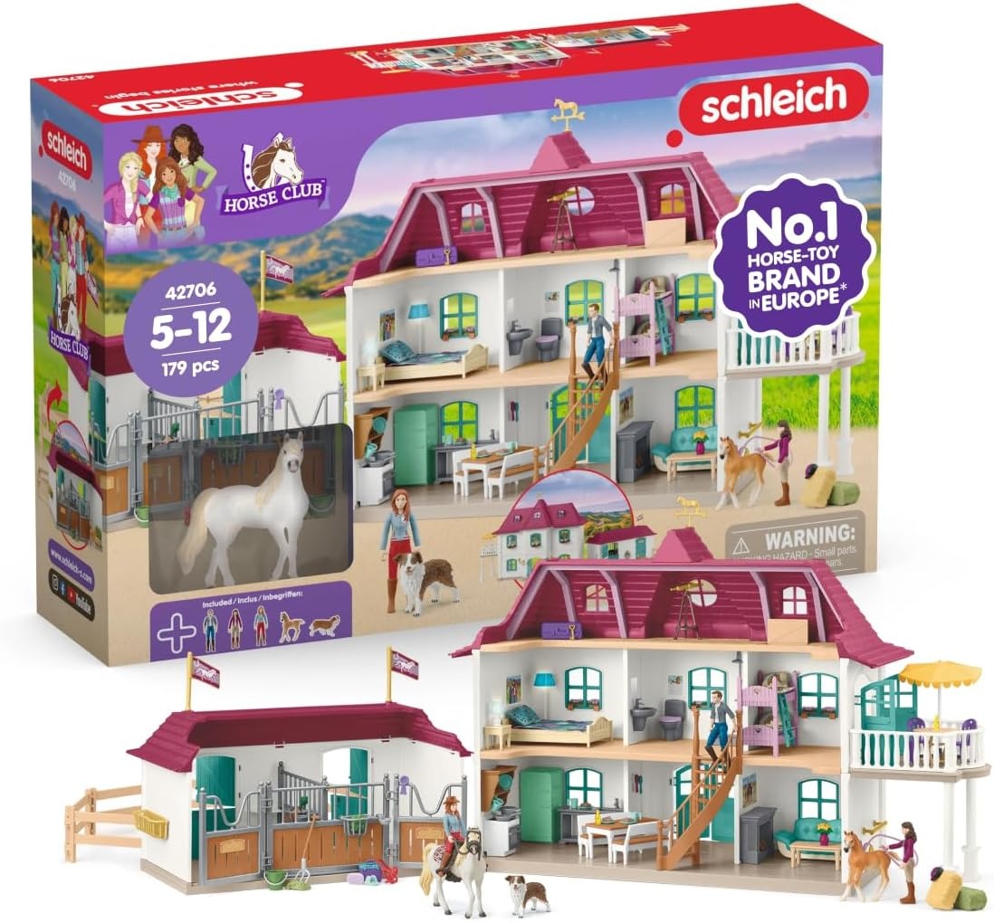 schleich HORSE CLUB | Lakeside manege 42706 | vanaf 5 jaar | 179 delen | Huis, stal, paarden, hond & familie Kramer | Schleich paardenaccessoires | cadeau-idee kinderen | speelgoed vanaf 5 jaar