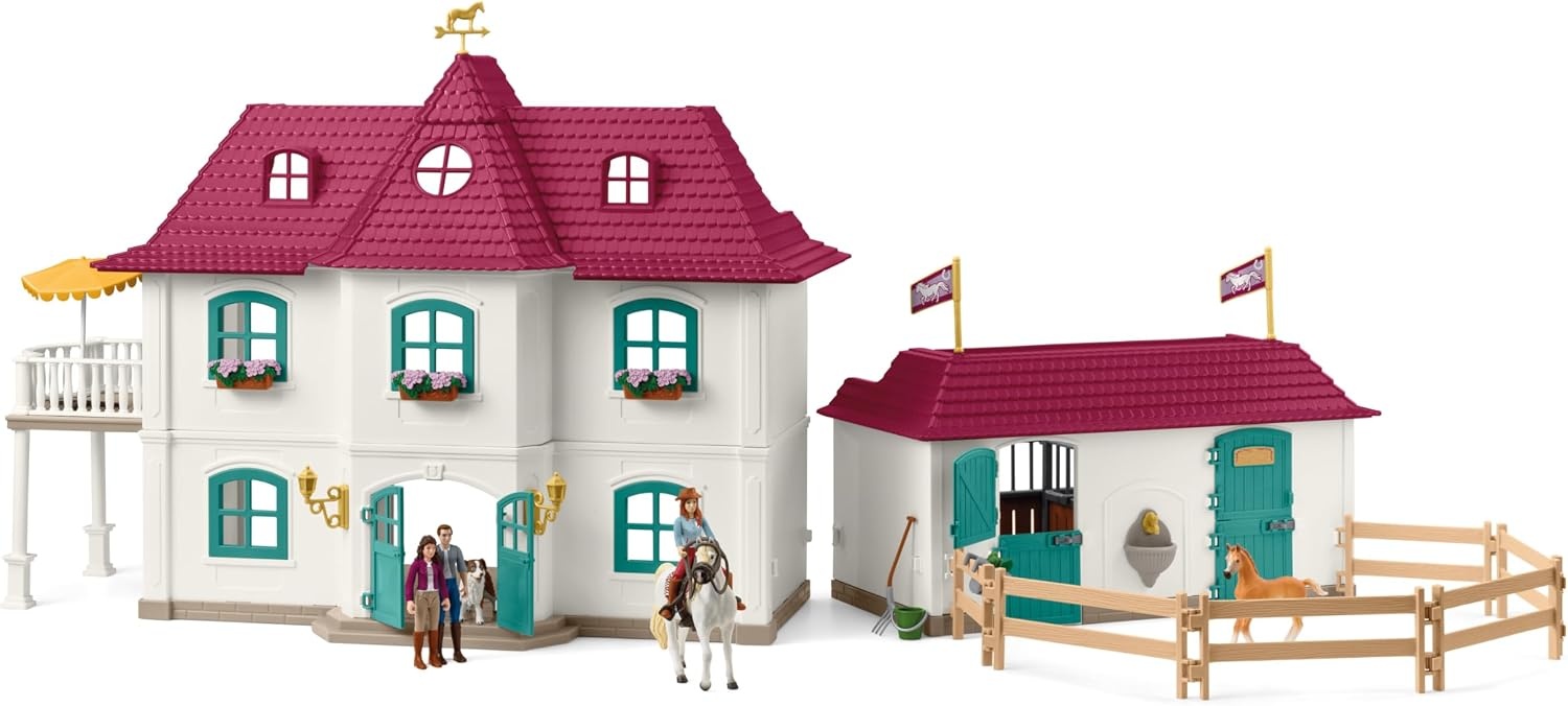 schleich HORSE CLUB | Lakeside manege 42706 | vanaf 5 jaar | 179 delen | Huis, stal, paarden, hond & familie Kramer | Schleich paardenaccessoires | cadeau-idee kinderen | speelgoed vanaf 5 jaar