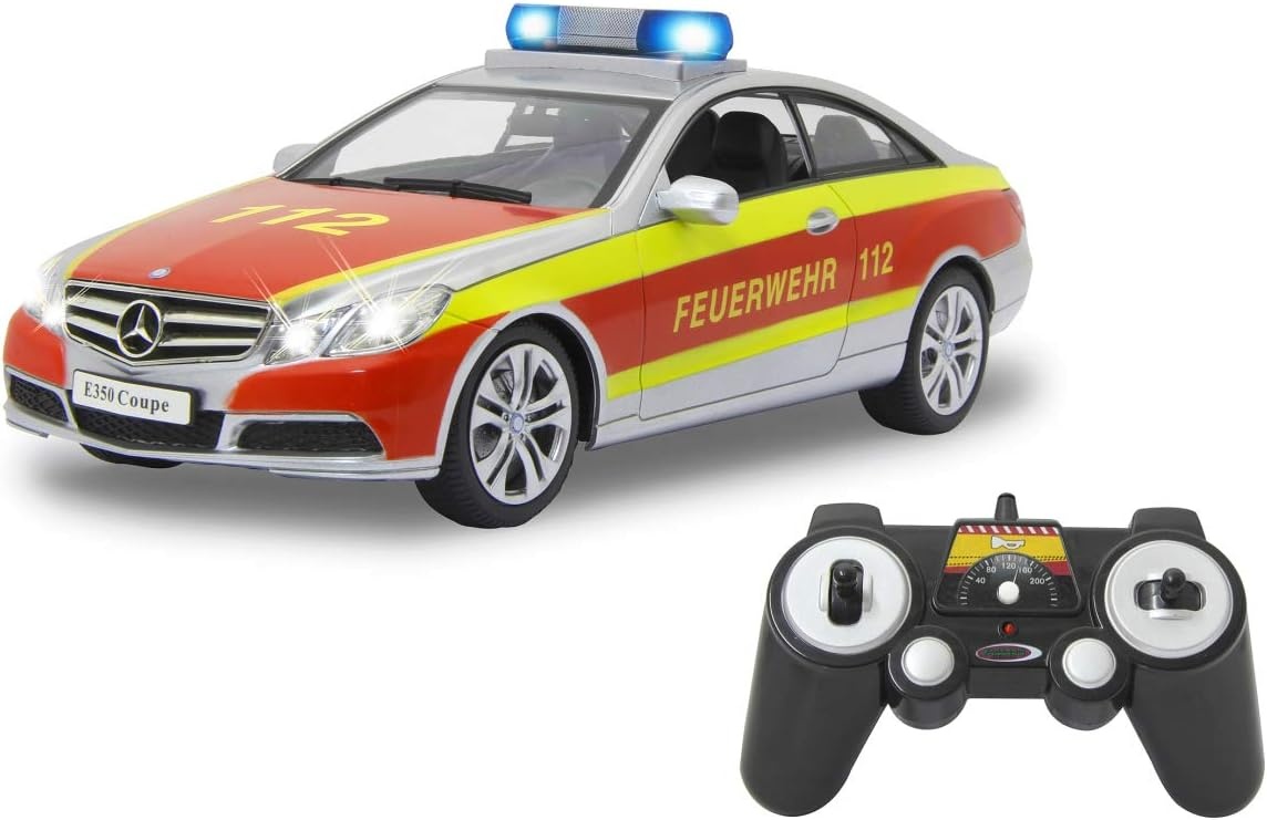 Jamara Mercedes-Benz E 350 Coupe Brandweerauto 1:16 Zilver/Rood
