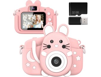 Gofunly Kinderen Digitale Camera Roze - 20MP 1080P HD - Inclusief 32GB SD Kaart - 2 Inch Scherm