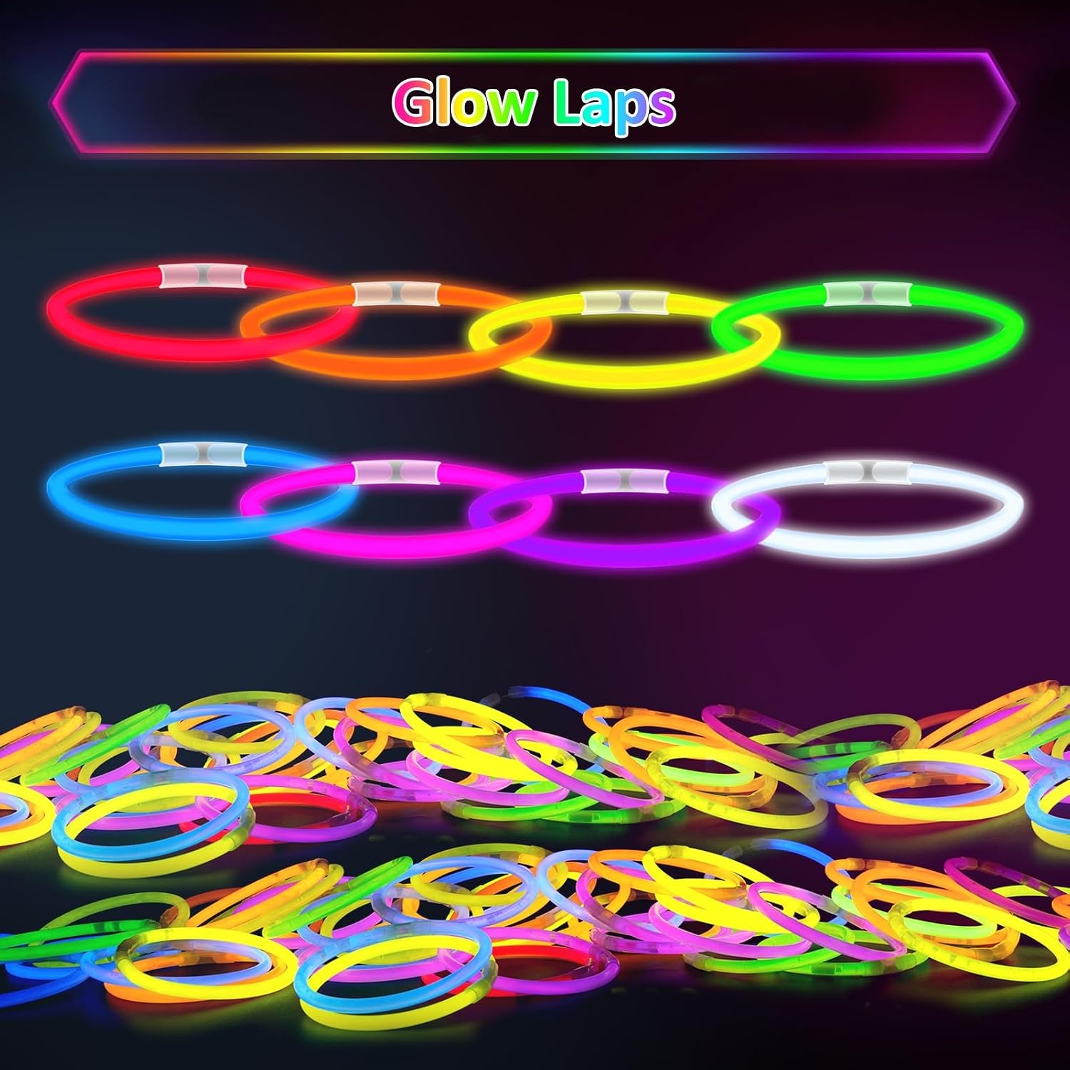 Kimimara Glow Sticks Party-Set - 100 Stuks met Verbindingsstukken - Meerkleurig