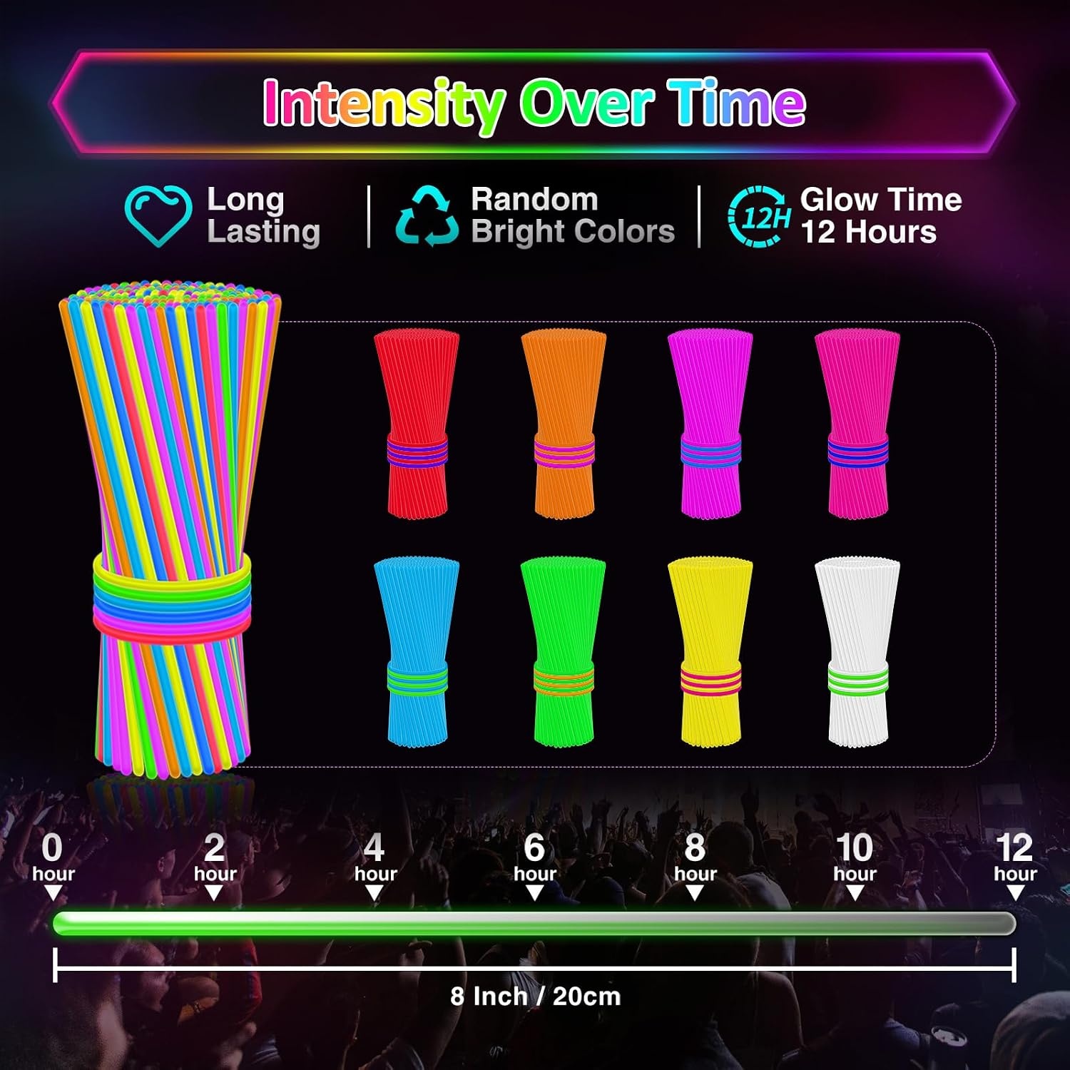 Kimimara Glow Sticks Party-Set - 100 Stuks met Verbindingsstukken - Meerkleurig