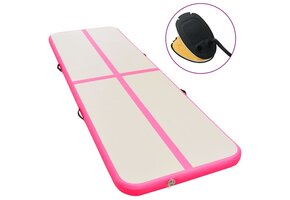 Opblaasbare Gymnastiekmat met Pomp - 600x100x10 cm Roze (47% Korting)