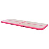 vidaXL Gymnastiekmat met pomp opblaasbaar 600x100x10 cm PVC roze