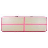 vidaXL Gymnastiekmat met pomp opblaasbaar 600x100x10 cm PVC roze
