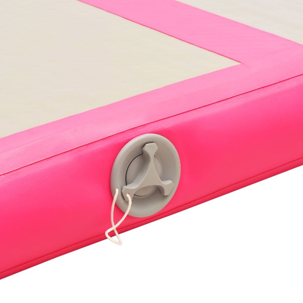 vidaXL Gymnastiekmat met pomp opblaasbaar 600x100x10 cm PVC roze
