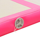 vidaXL Gymnastiekmat met pomp opblaasbaar 600x100x10 cm PVC roze