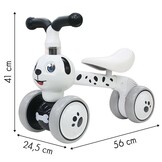 Duurzame Kinder Loopfiets - Wit Hondje - Stabiel en Sterk