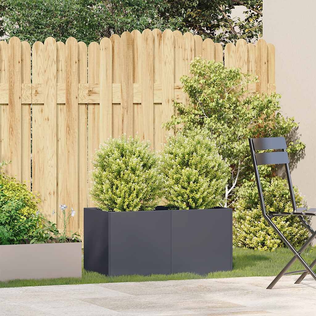 vidaXL Plantenbak 80x40x40 cm koudgewalst staal antracietkleurig