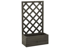 Plantenbak met latwerk van vurenhout - Grijs (50x25x90 cm) - 33% korting