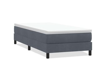 vidaXL Boxspring zonder matras fluweel donkergrijs 100x220 cm