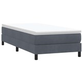 vidaXL Boxspring zonder matras fluweel donkergrijs 100x220 cm
